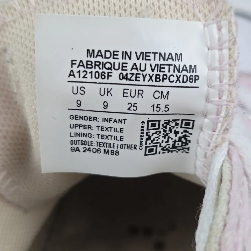 Converse Chuck Taylor All Star Pink Infant Sneakers Size 9 Classic Low Top‎